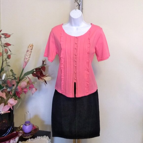 NWT Womens Summer Tunic Tops Short Sleeve Scoop Neck Casual Loose Blouse M 8 10 - Picture 2 of 9